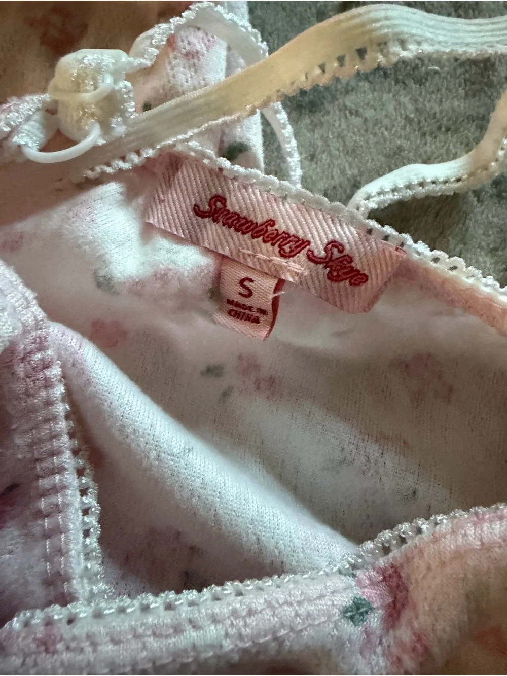Women's Light Pink Floral Camisole & Pajama Set top size S Bottom size M